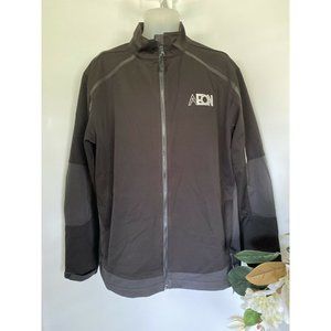 Port Authority Black Zippered Pocket Wind Breaker Basic Jacket AEON Logo 2XL NWT